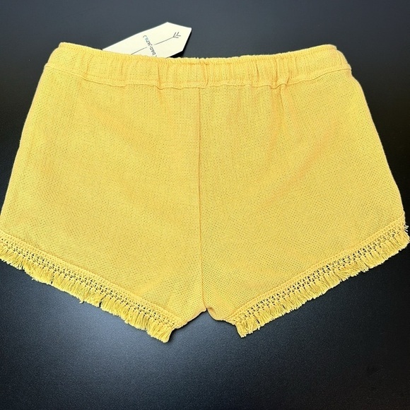 Ban Jara Yellow Gold Fringe Drawstring Waist Shorts Size Medium Summer - Picture 2 of 11